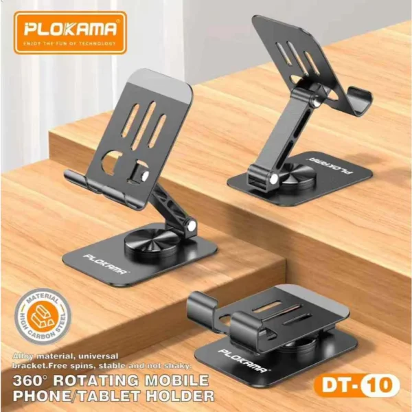 PLOKAMA DT10 Folding Desktop Phone Holder with Metal Iron Design