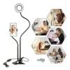 Ring LED light with phone holder