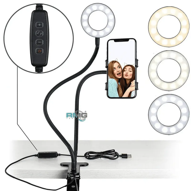 2in1 selfie ring LED light with mobile stand