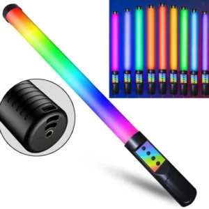 RGB Handheld LED Light Wand Rechargeable Photography Light Stick Bi-color 3000K-6500K Dimmable for Video Shooting and Live Streaming