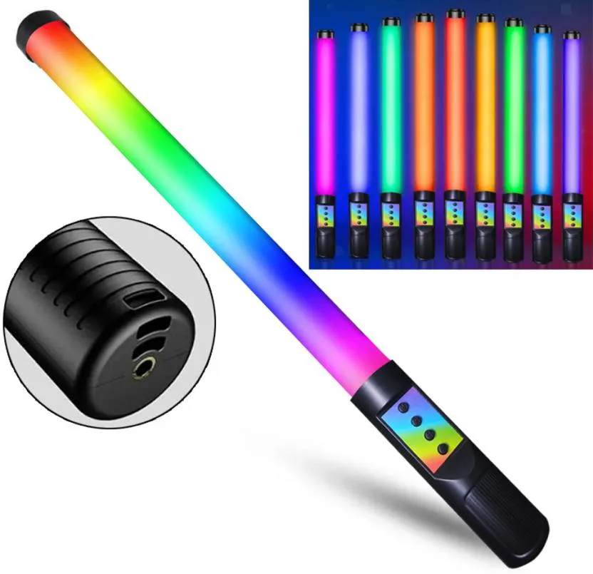 RGB Handheld LED Light Wand Rechargeable Photography Light Stick Bi-color 3000K-6500K Dimmable for Video Shooting and Live Streaming