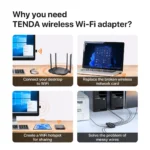 Compact and portable Tenda USB WiFi adapter for laptops