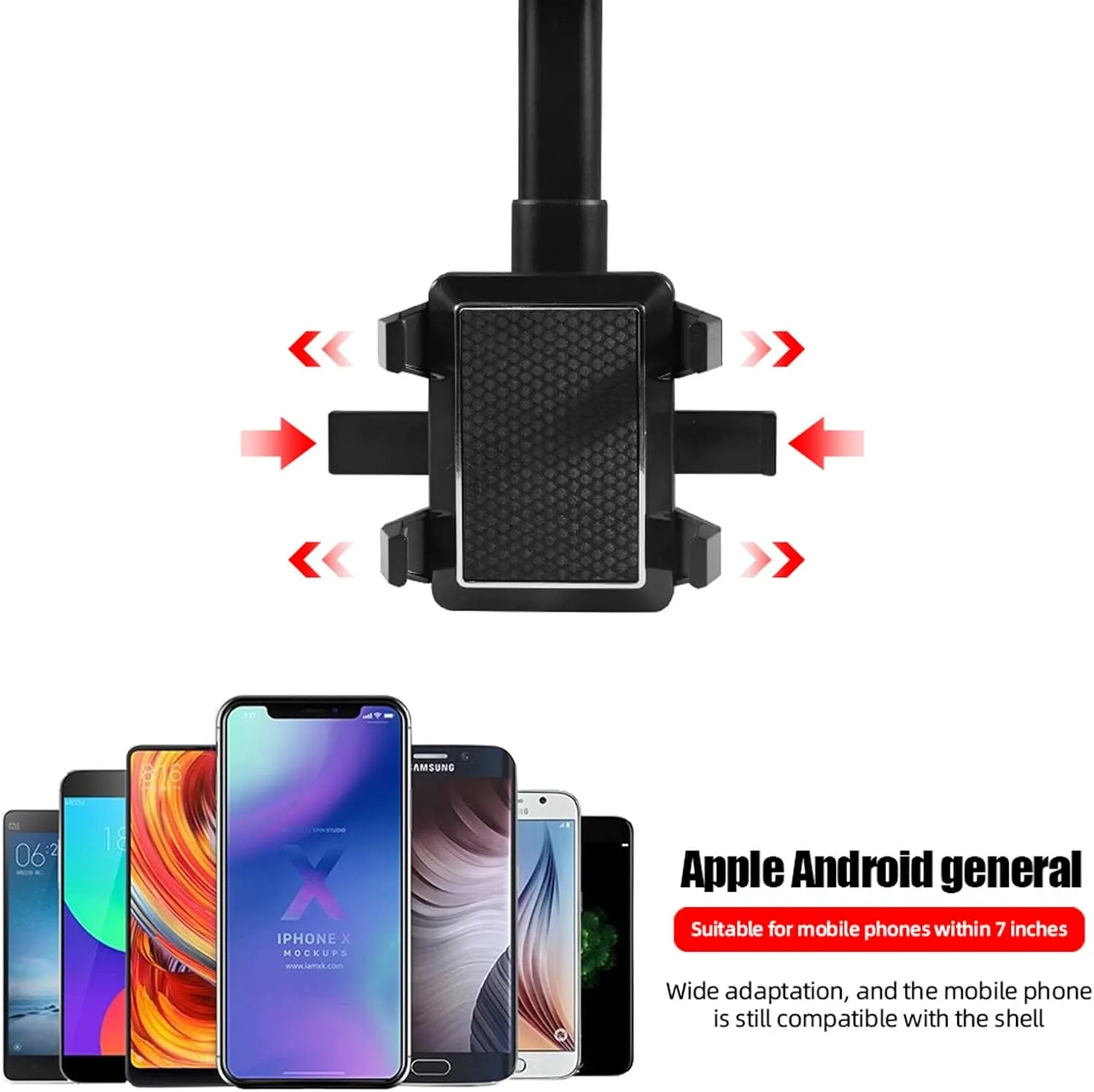 Sturdy Rearview Mirror Phone Holder for iPhone & Android