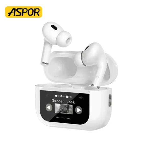 Aspor A629 TWS Earbuds with Smart Touch Screen for Seamless Control