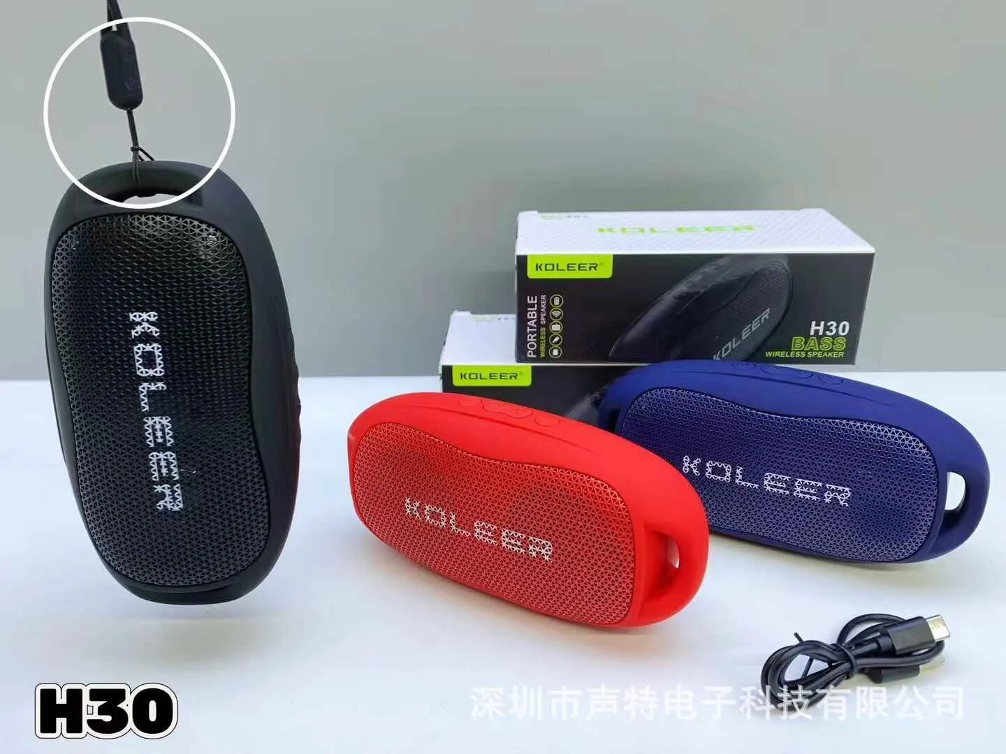 KOLEER H30 Outdoor Bluetooth Speaker with Lanyard