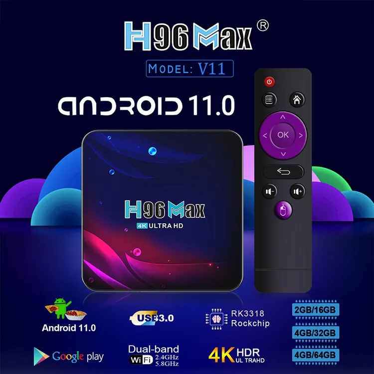 H96 Max 4GB RAM 64GB ROM Ultra-HD Media Player