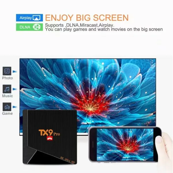 TX9 PRO TV Box with HDMI & USB for Seamless Gaming