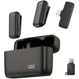 Wireless Lavalier Microphone for iOS & Android – Dual Mic Setup
