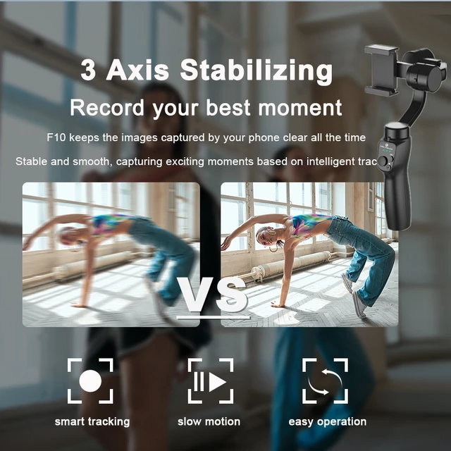 Portable F10 Smartphone Gimbal with AI Tracking