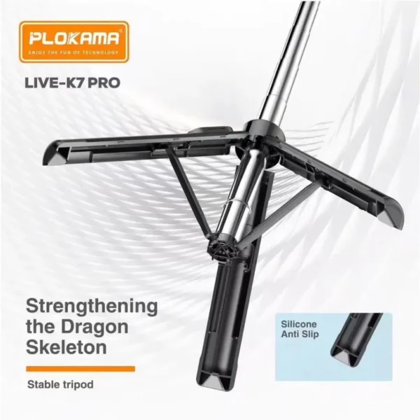 Adjustable Selfie Stick with Tripod Stand and LED Light