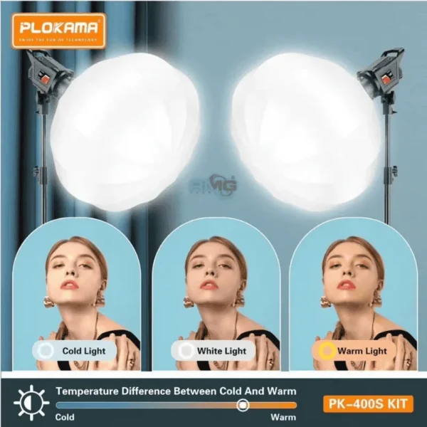 Plokama PK-400s LED Softbox Light Kit for Studio and YouTube Videos