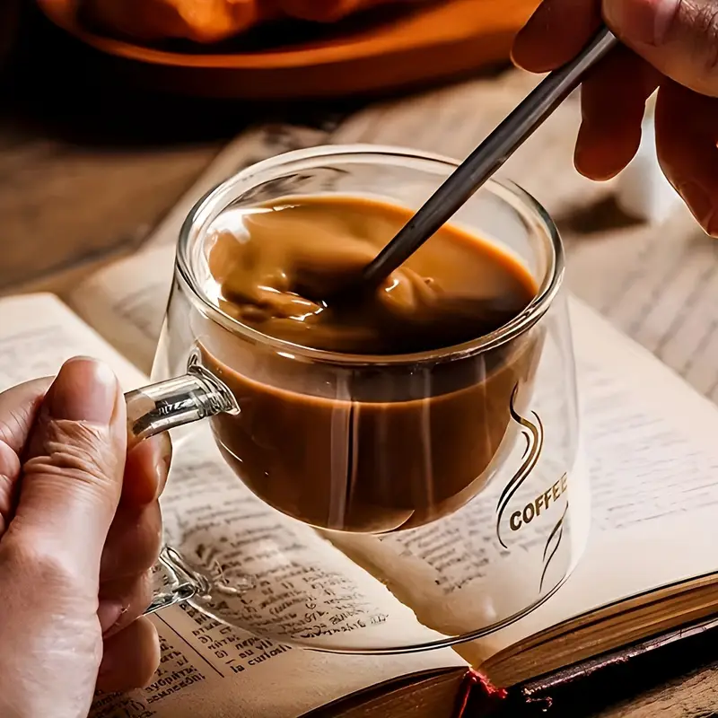 Lightweight & Portable Double Wall Glass Mug for Daily Use