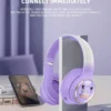 BT Headphone AKZ52 Foldable Over-Ear Design in Purple
