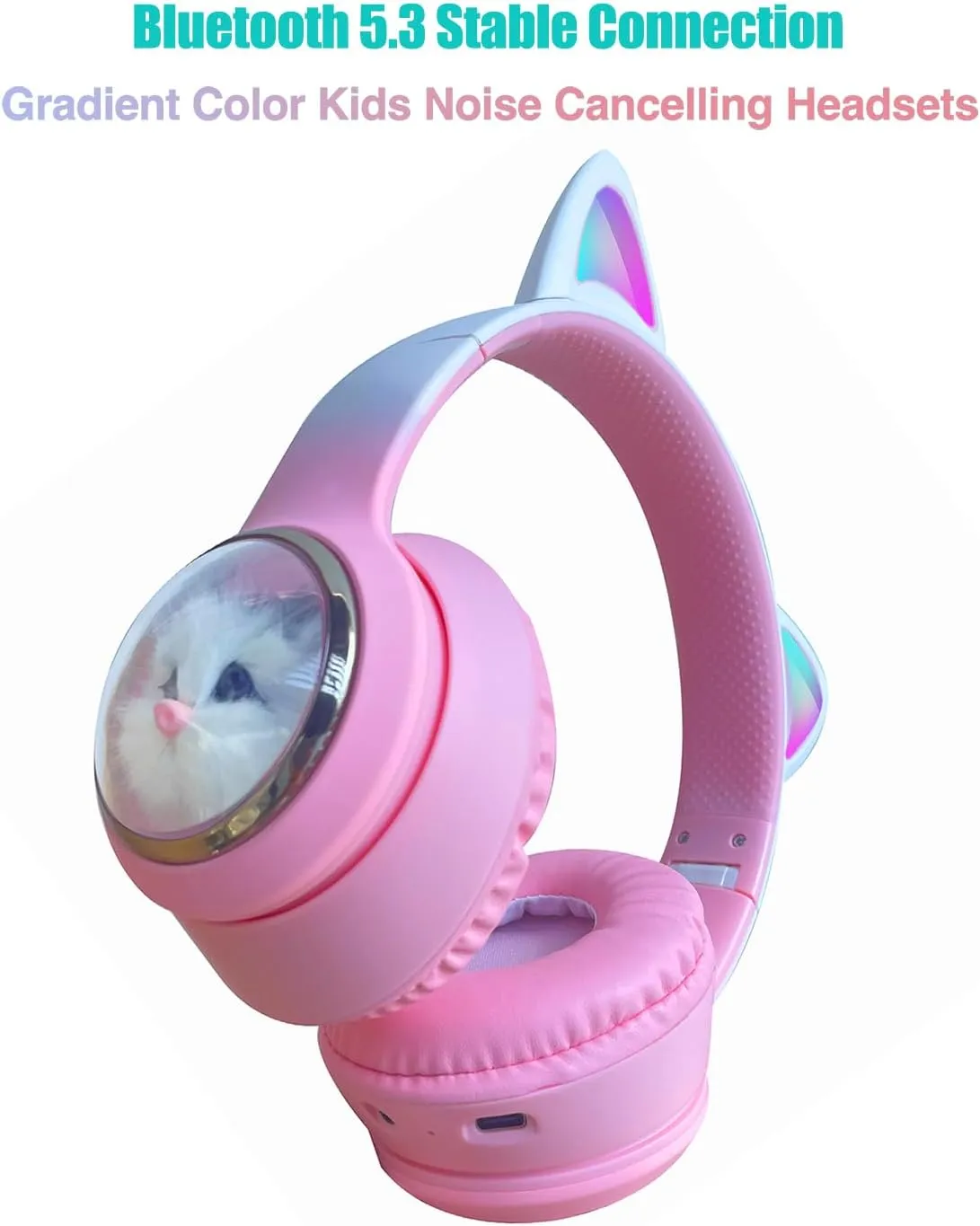 Noise Reduction Over-Ear Bluetooth Headset for Kids & Girls