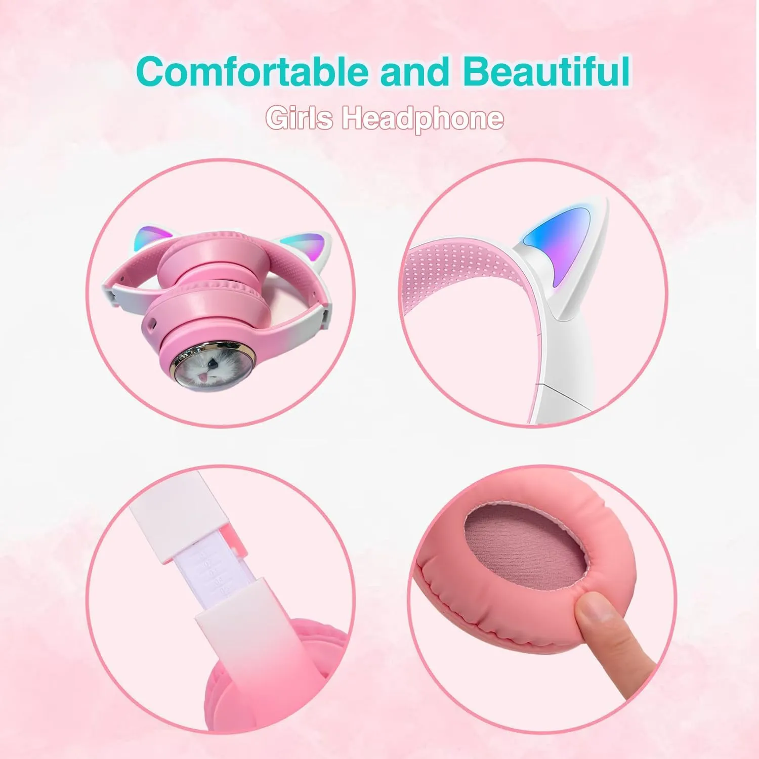 LED Light-Up Gaming Headphones with Noise Cancellation