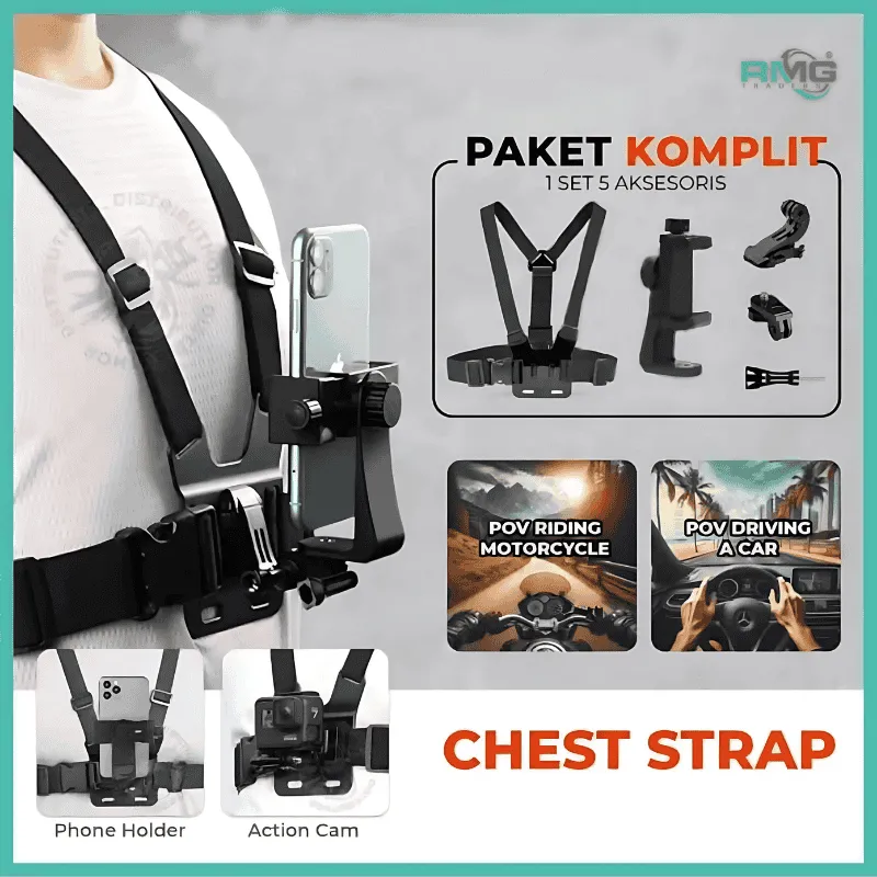 First-Person View (FPV) Camera Chest Strap Mount