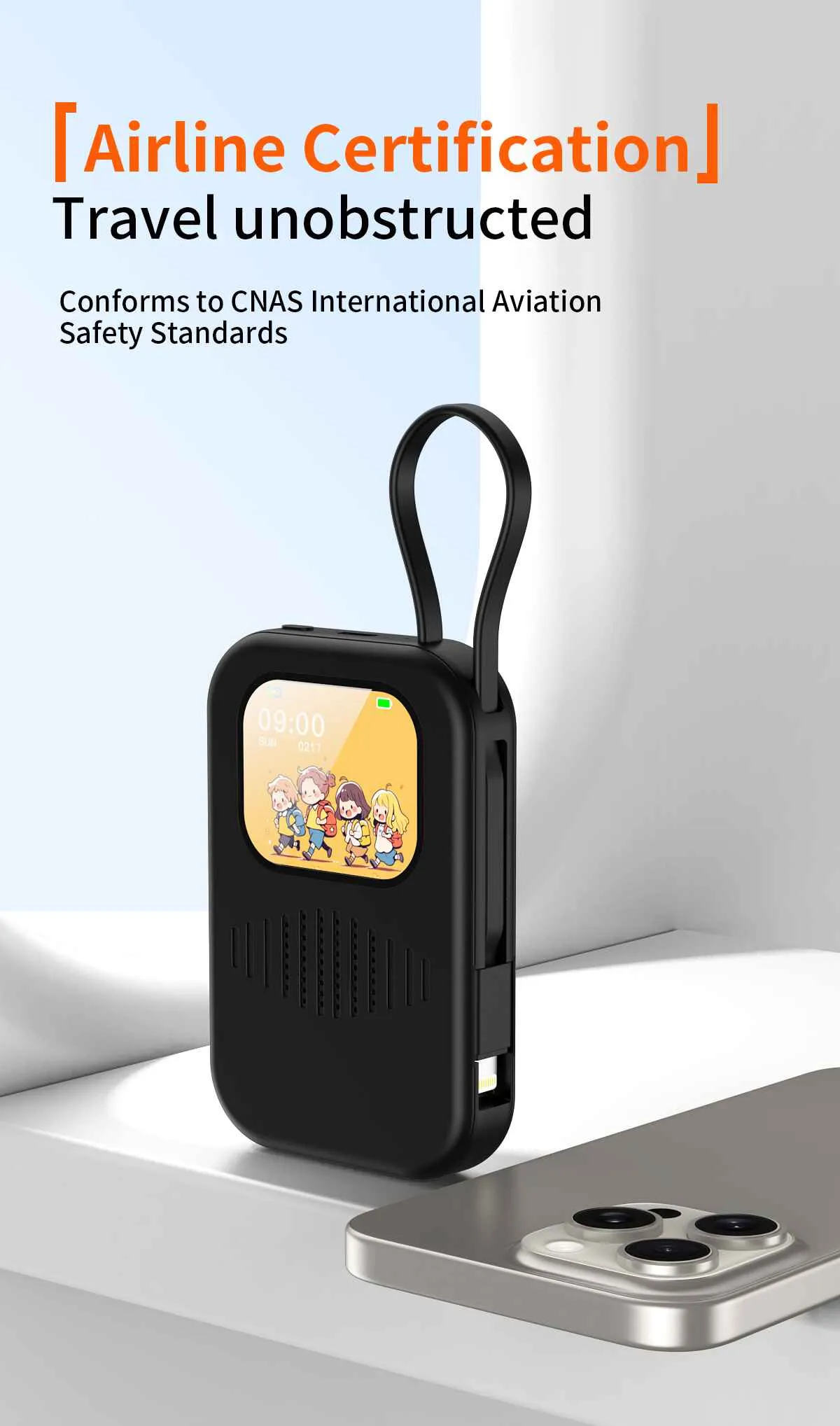 portable phone charger with screen