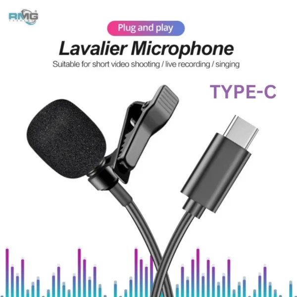 USB Type C mic Lavalier Clip Mic