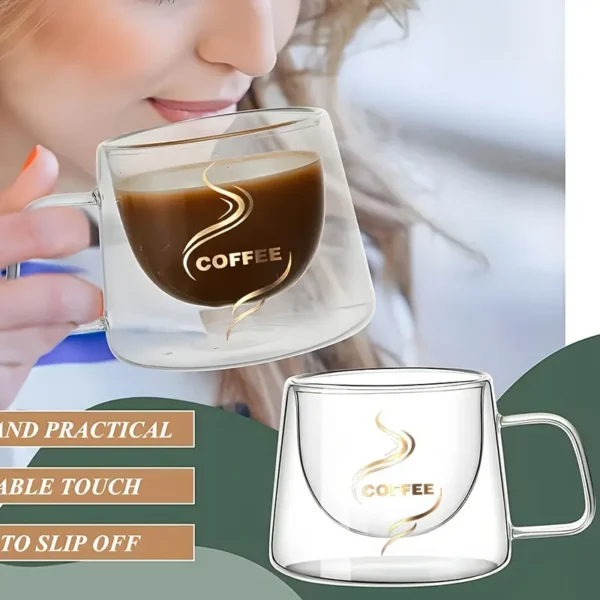Double Wall Glass Coffee Mug 250ml