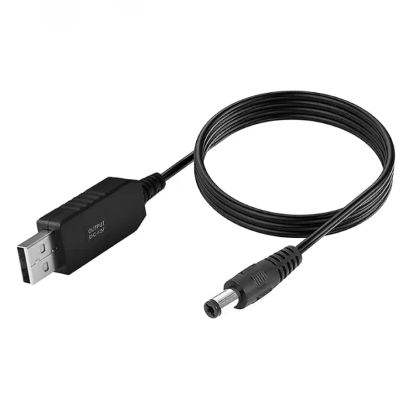 USB to 12V Boost Converter Cord - DC 5V to 12V Adapter