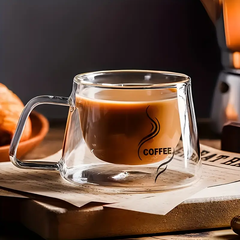 Eco-Friendly, Reusable, and Dishwasher-Safe Glass Coffee Cup