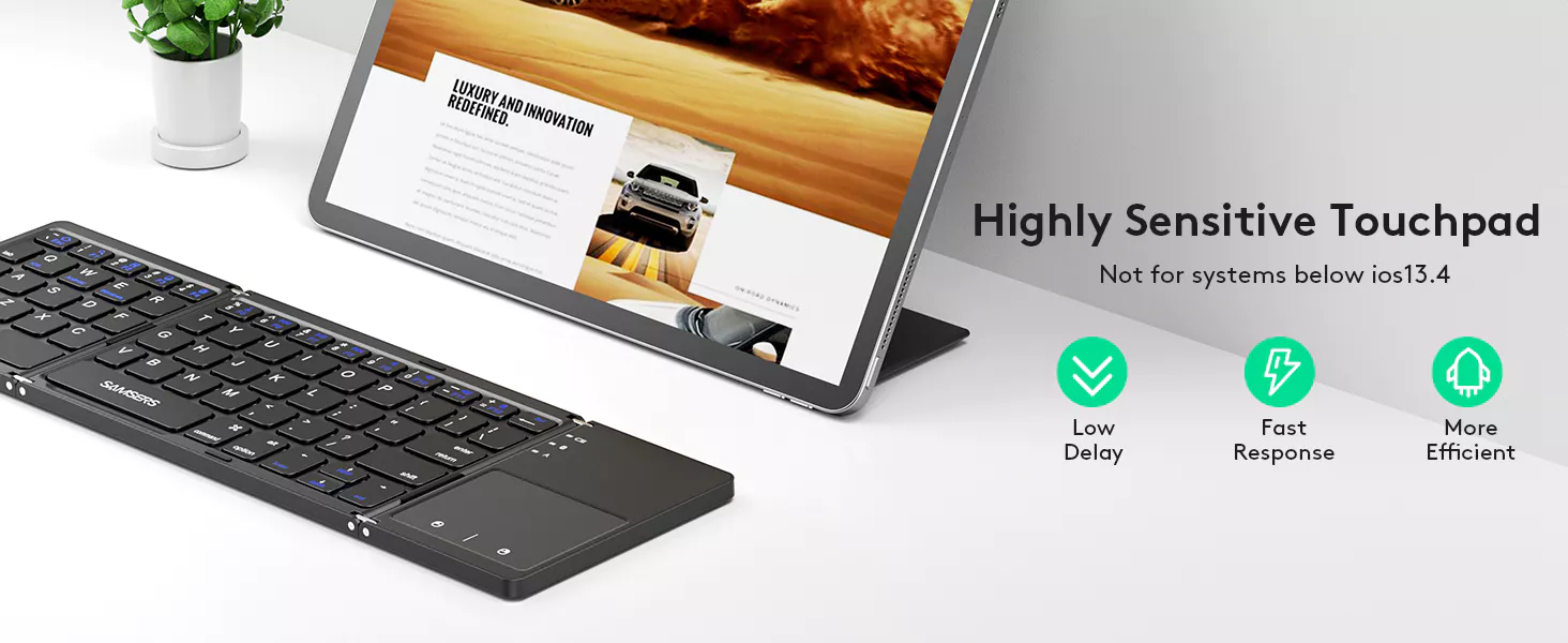 Foldable Bluetooth Keyboard with Touchpad
