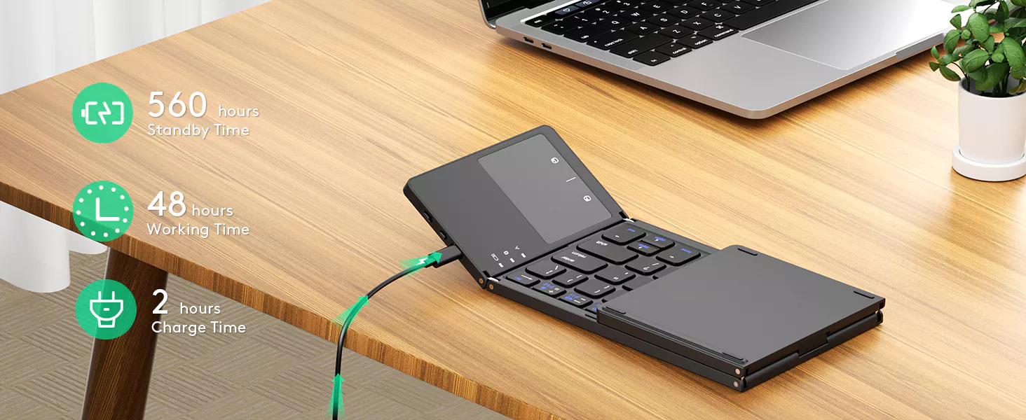 Slim Foldable Keyboard for Travel 