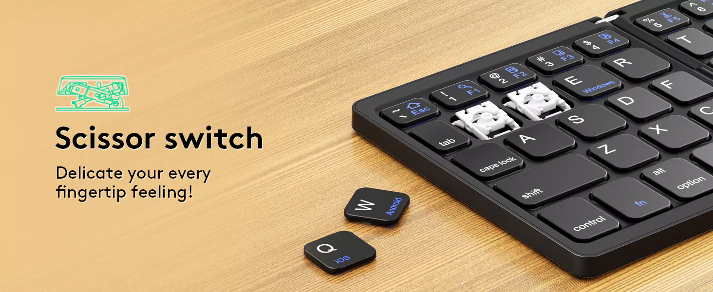 Portable Wireless Folding Keyboard with Stand 