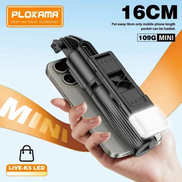 3-in-1 Portable Selfie Stick Tripod with LED Spotlight