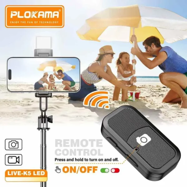 Bluetooth Selfie Stick with Stable Tripod & Ergonomic Grip