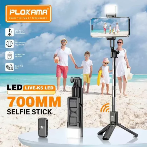 Best Plokama K5 Tongsis Bluetooth Selfie Stick for Mobile Phones