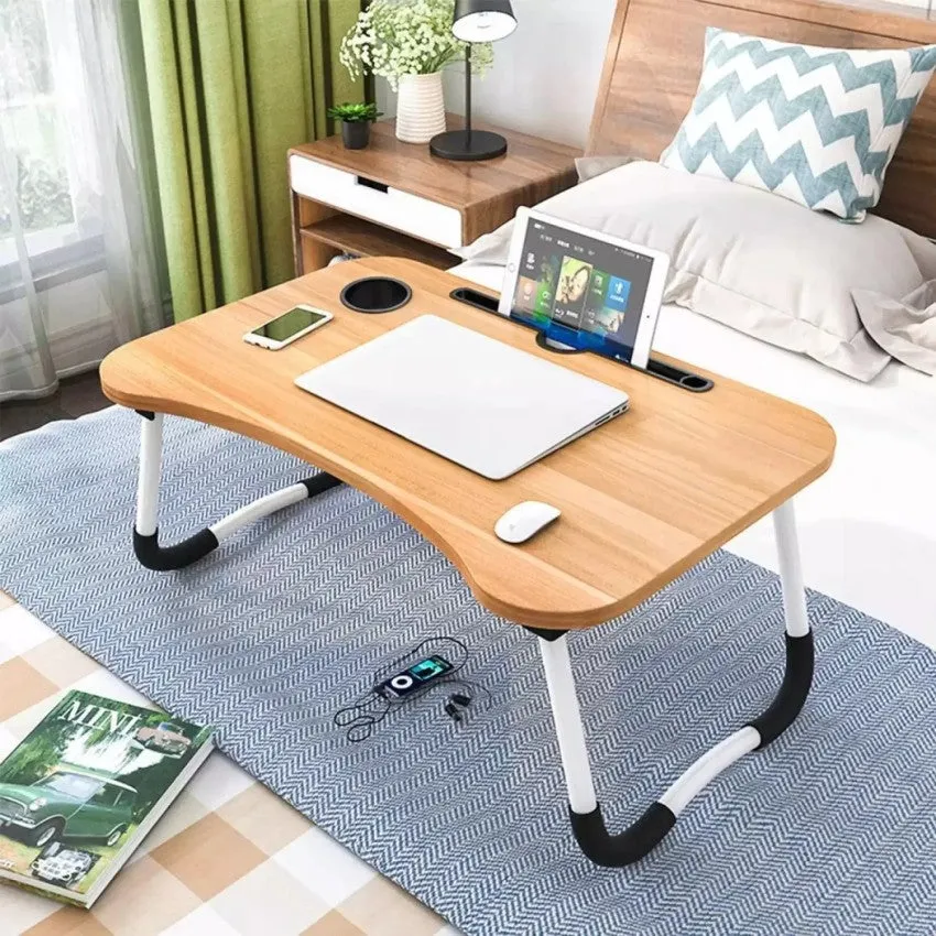 Portable Wooden Laptop Table with Foldable Legs 