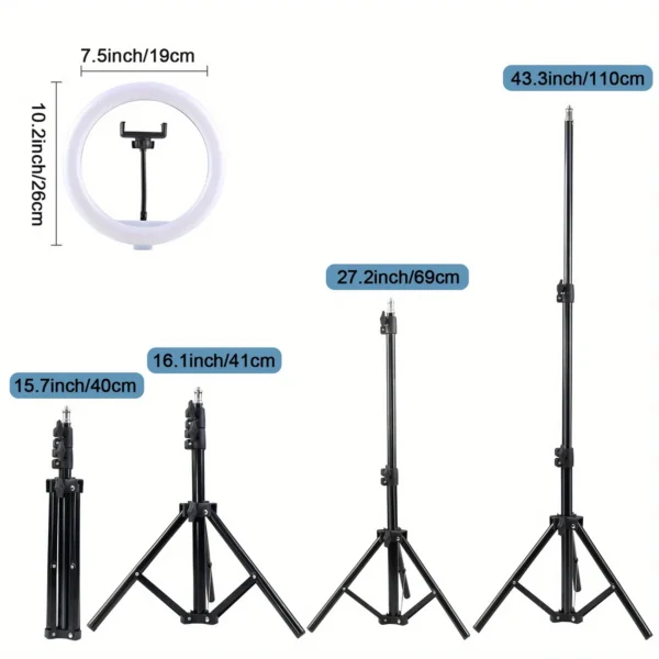 Portable LED Ring Light with Earbuds