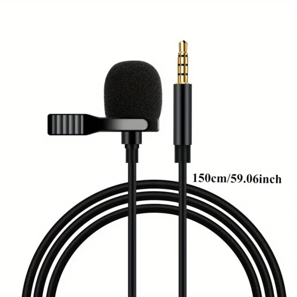 Professional Wired Clip-On Lapel Microphone for PC & Laptop