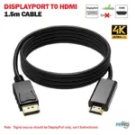 1.5m DisplayPort to HDMI Cable for 4K Video