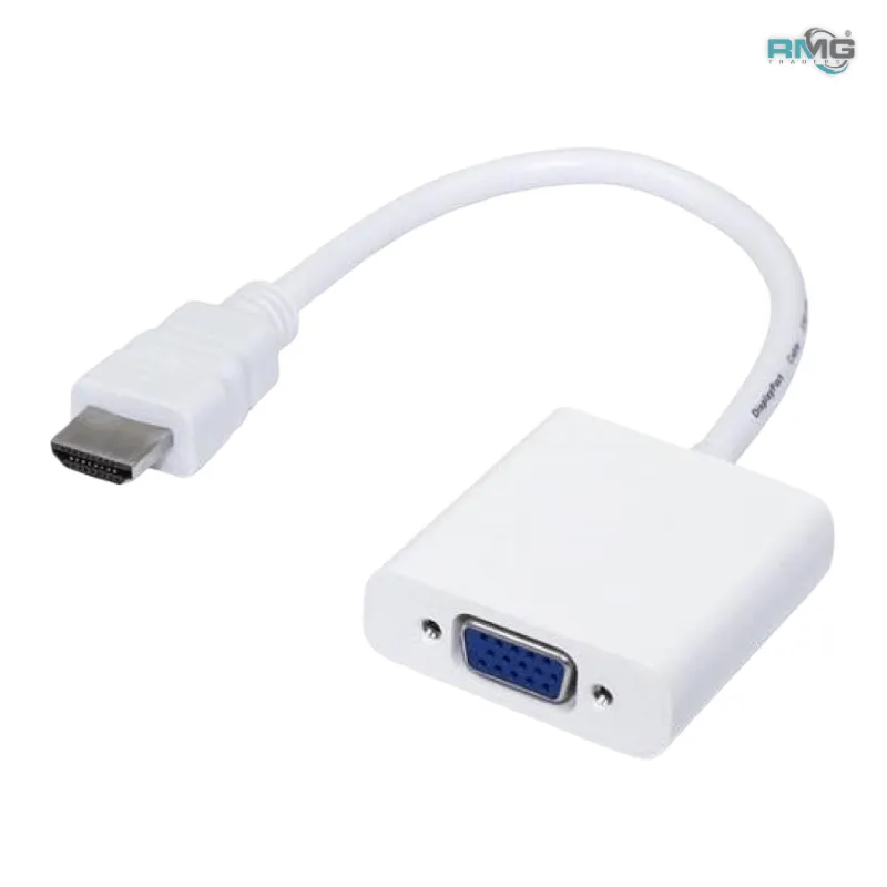 Black HDMI to VGA converter with separate audio support