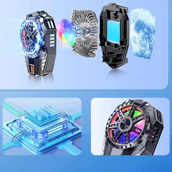 Phone cooler for gaming attached to smartphone