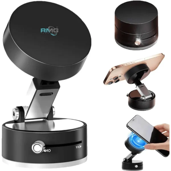 Foldable magnetic suction phone holder side view