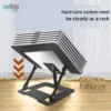 Adjustable desktop tech stand in use