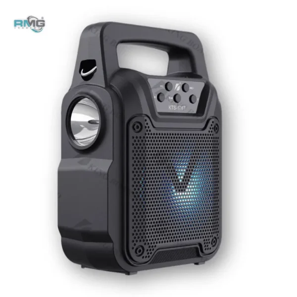 4" solar-powered loudspeaker with light