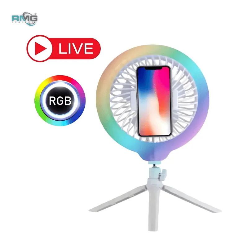 26cm RGB LED Ring Light with Fan and Tripod