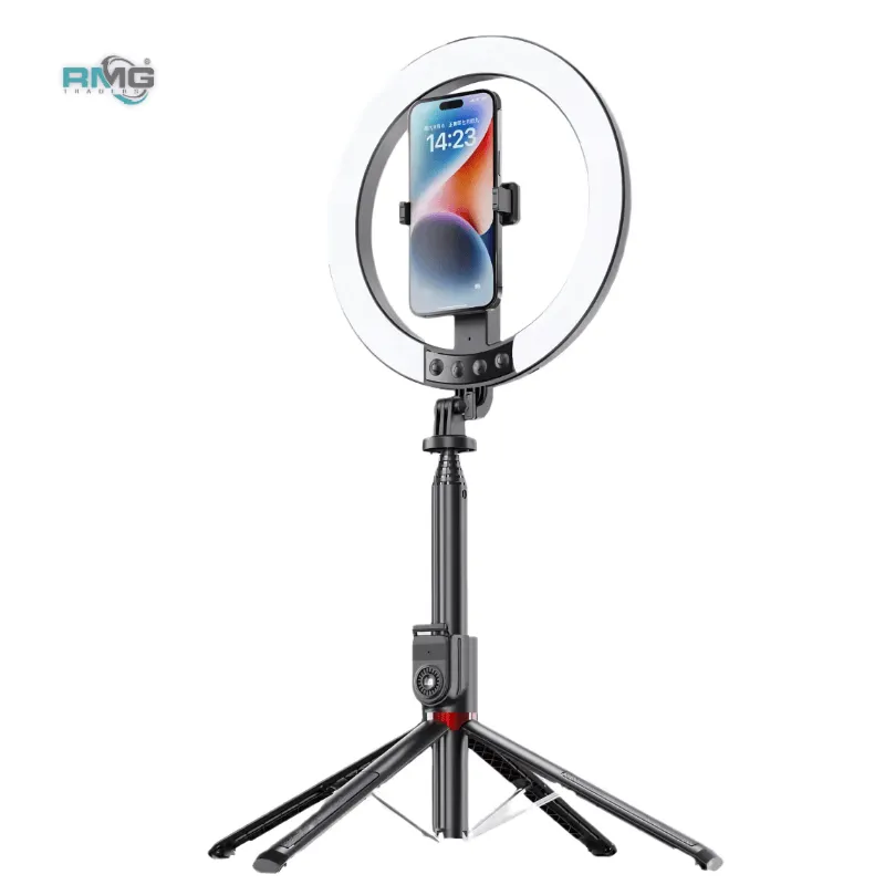 2.3M Selfie Stick Tripod with 10 Inch Ring Light