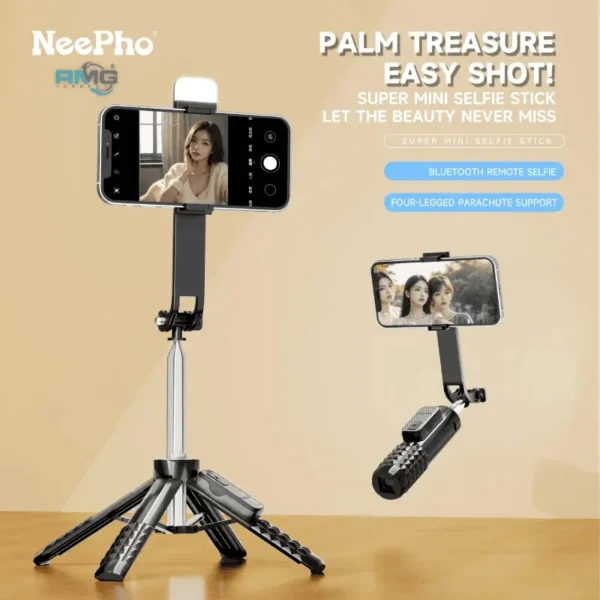 Portable selfie tripod for iPhone and Android