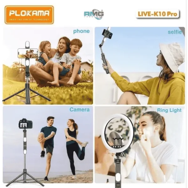 Tripod selfie stick with Bluetooth remote for smartphones