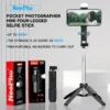 3-in-1 selfie stick with Bluetooth remote