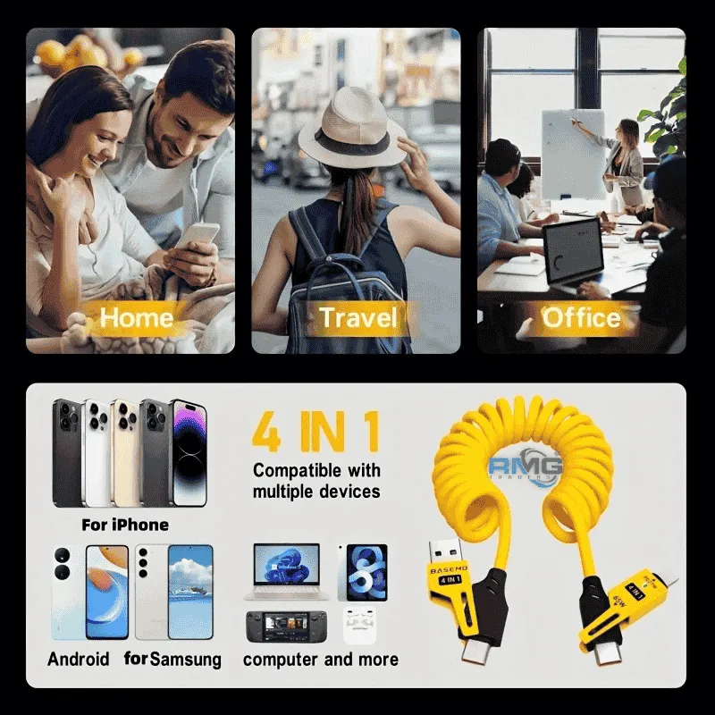 Zinc Alloy Fast Charger Cable with Universal Ports