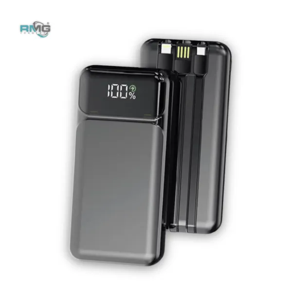 Power bank with LED light and dual USB ports