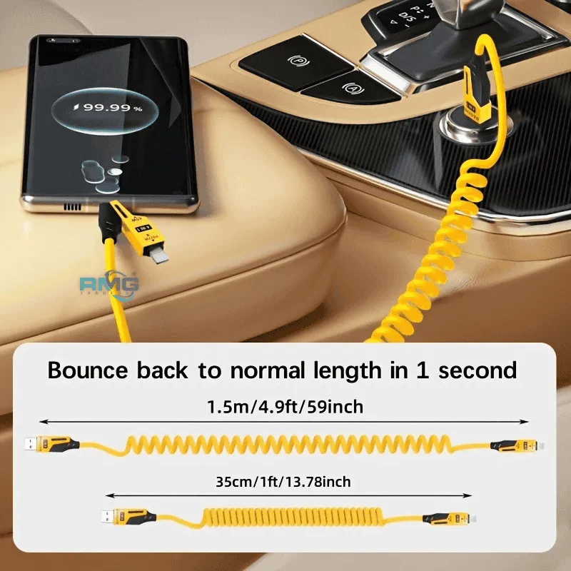 Type-C, Lightning, Micro USB 4-in-1 Cable Design