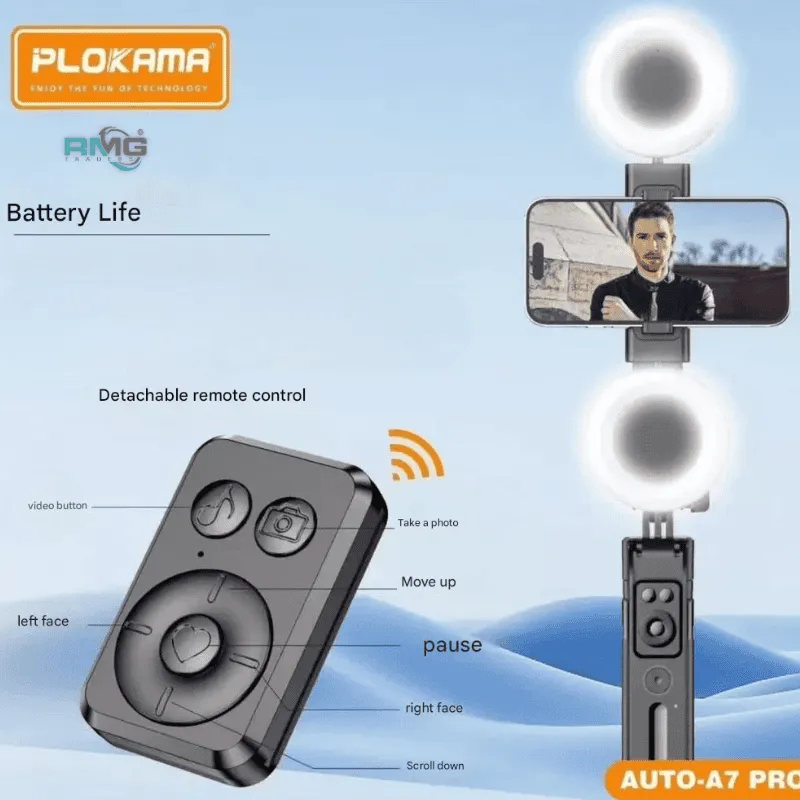 TikTok and vlog selfie tripod with light