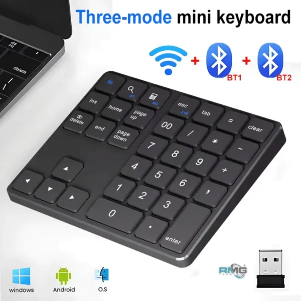 Bluetooth Numeric Keyboard for Windows & Mac